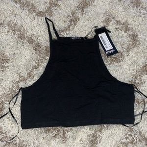 Black Racer Back Crop Top BRAND NEW